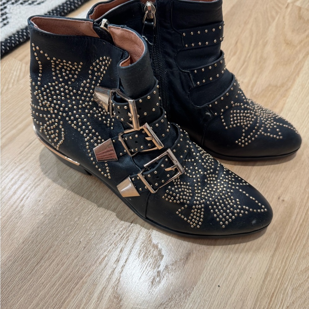 Studded Black Ankle Boots